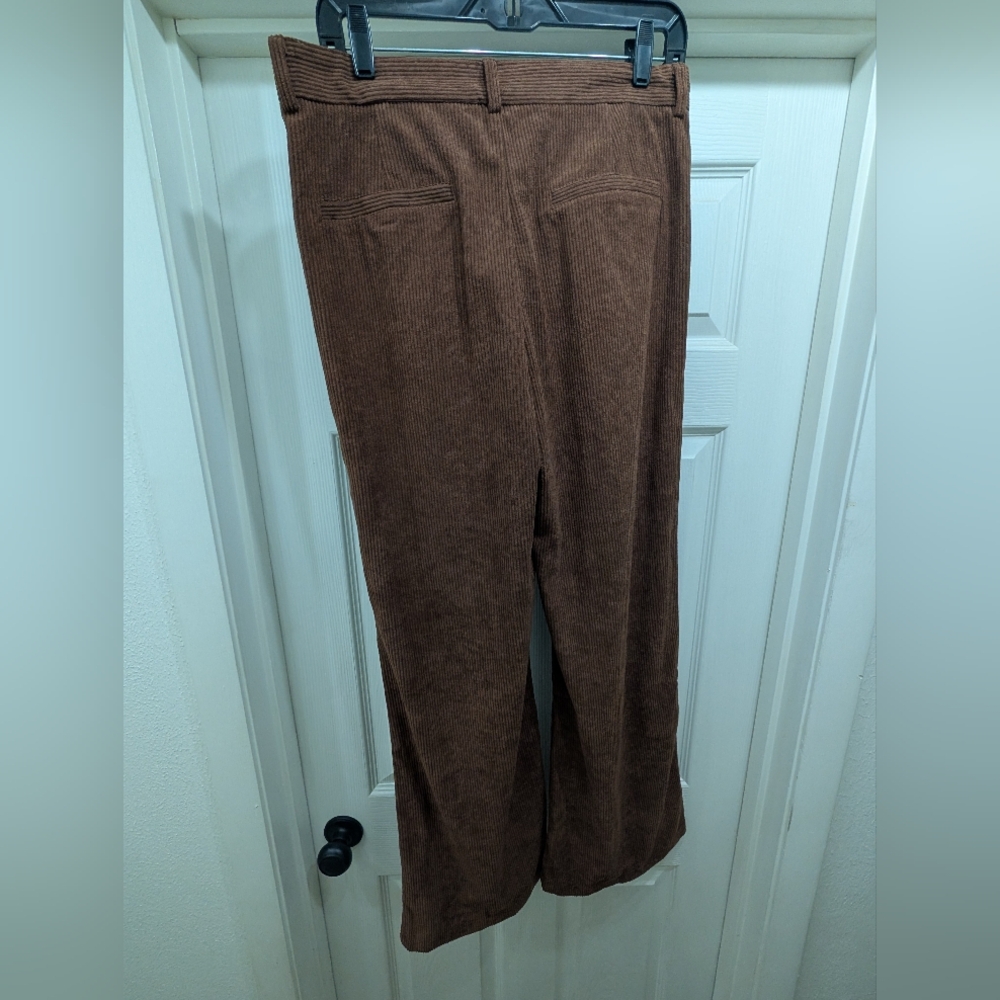 NWT Commense Brown High-Waist Corduroy Wide-Leg Size L - Picture 6 of 6